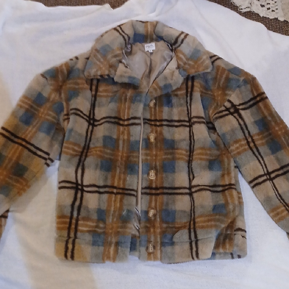 Plaid Button-Up Jacket